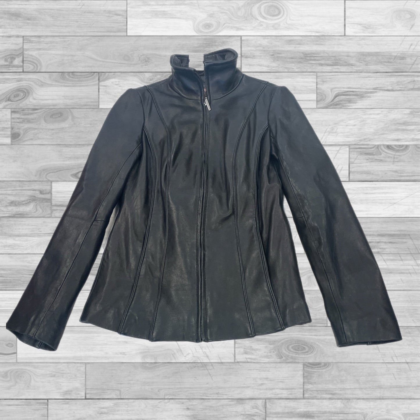 Jacket Leather By Anne Klein In Black, Size: Xsp