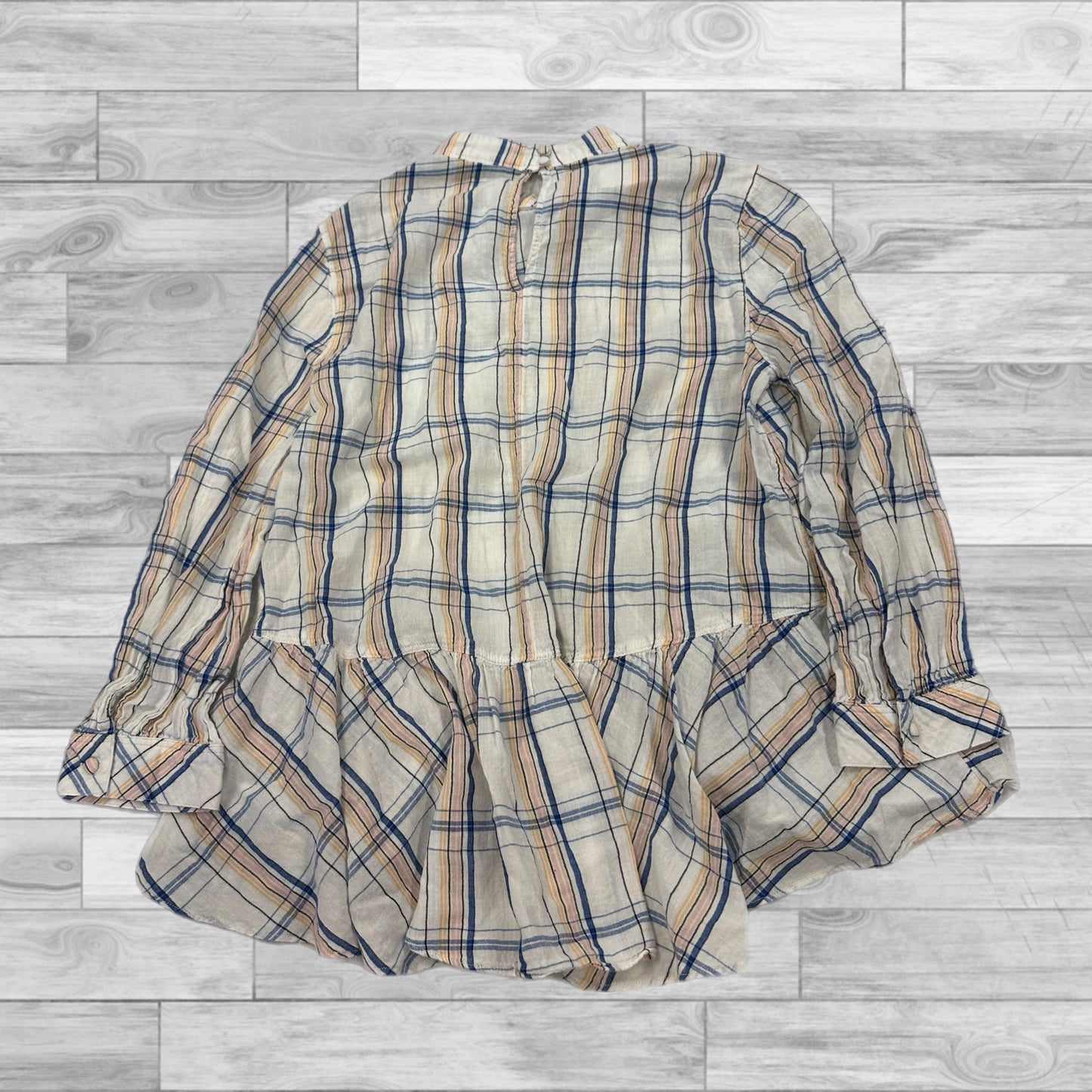 Top Long Sleeve By Maeve In Plaid Pattern, Size: 4