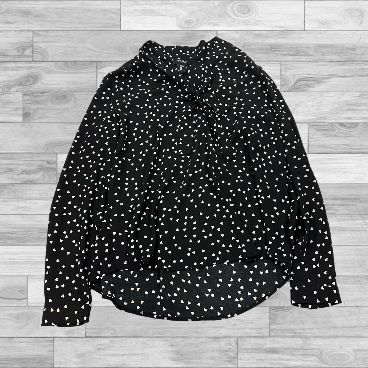 Top Long Sleeve By Jones New York In Black & White, Size: M