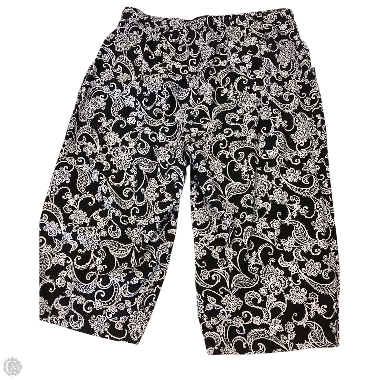 Capris By Karen Scott In Black & White, Size: Xl