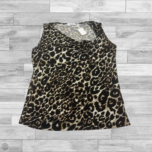Top Sleeveless By Calvin Klein In Animal Print, Size: L