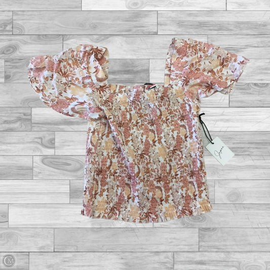 Top Short Sleeve By Japna In Floral Print, Size: Xl