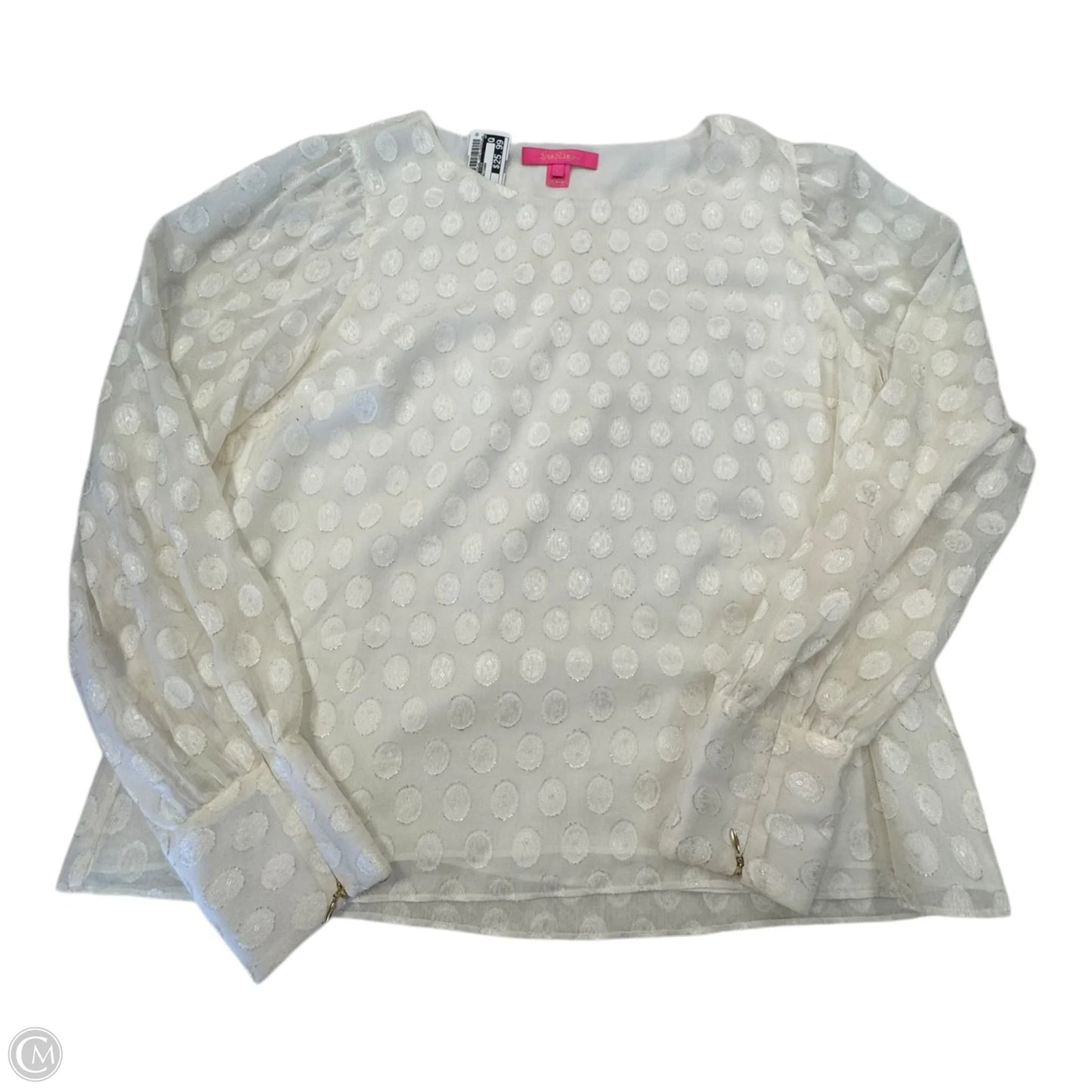 Top Long Sleeve Designer By Lilly Pulitzer In White, Size: L