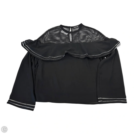 Top Long Sleeve By Fabrik In Black, Size: L