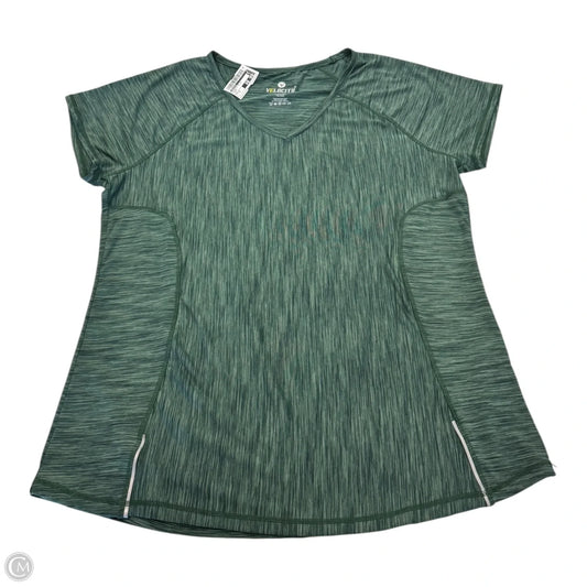 Athletic Top Short Sleeve By Velocity In Green, Size: 1x