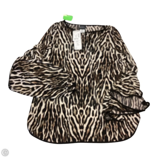 Top Long Sleeve By Coco Bianco In Animal Print, Size: Xl
