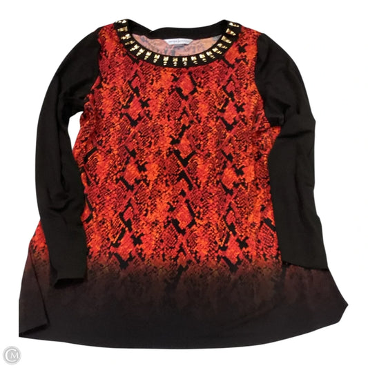 Top Long Sleeve By Peter Nygard In Multi-colored, Size: Xl