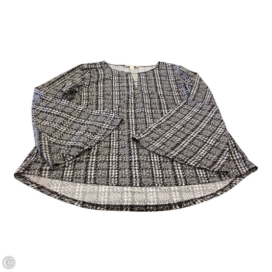 Top Long Sleeve By Michael By Michael Kors In Black & Grey, Size: Xl