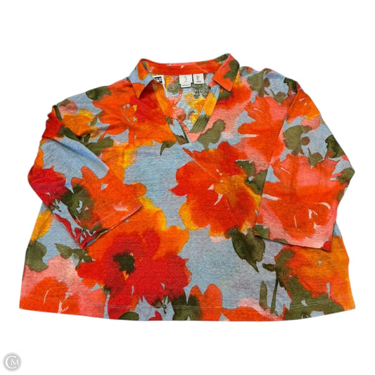 Top 3/4 Sleeve By Joie In Multi-colored, Size: L