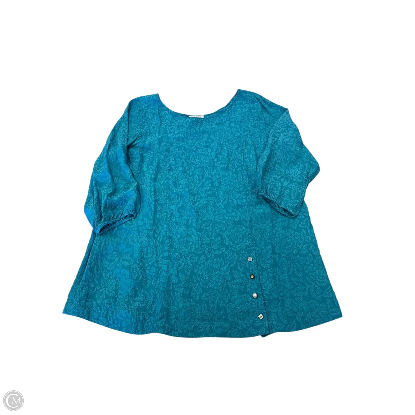 Tunic 3/4 Sleeve By Soft Surroundings In Blue, Size: Xl