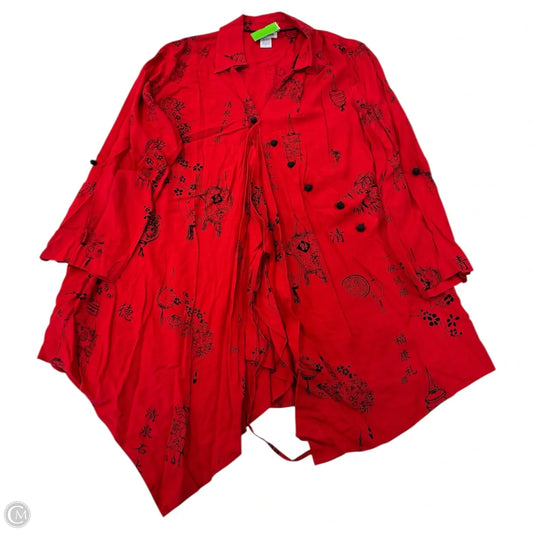 Tunic Long Sleeve By Soft Surroundings In Red, Size: Xl