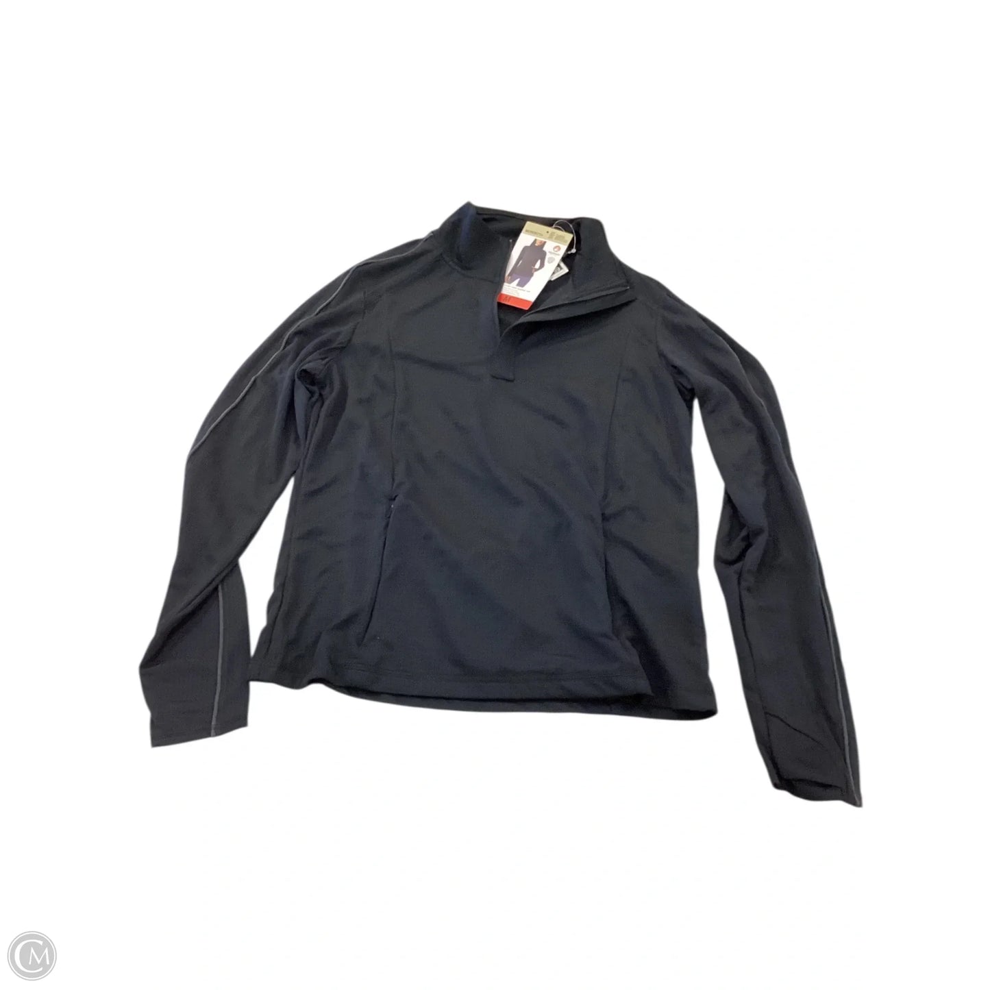 Athletic Top Long Sleeve Collar By Mondetta In Black, Size: M