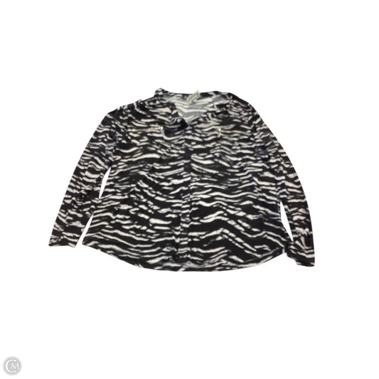 Top Long Sleeve By Inc In Black & White, Size: Xl