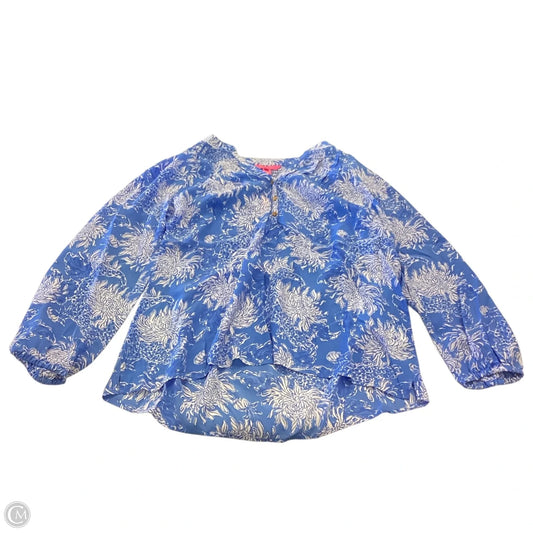 Top Long Sleeve Designer By Lilly Pulitzer In Blue & White, Size: Xl