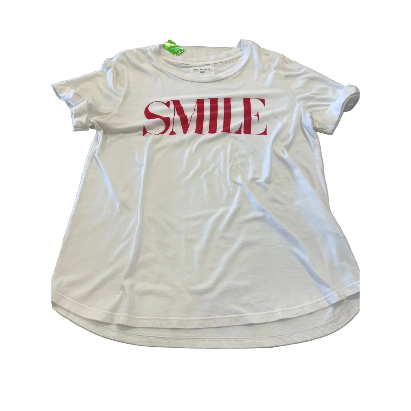 Top Short Sleeve Basic By Sol Angeles In White, Size: L