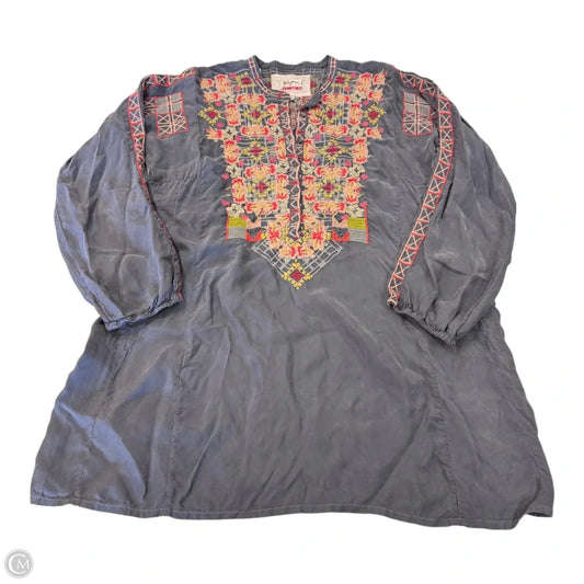 Tunic Long Sleeve By Johnny Was In Grey, Size: S