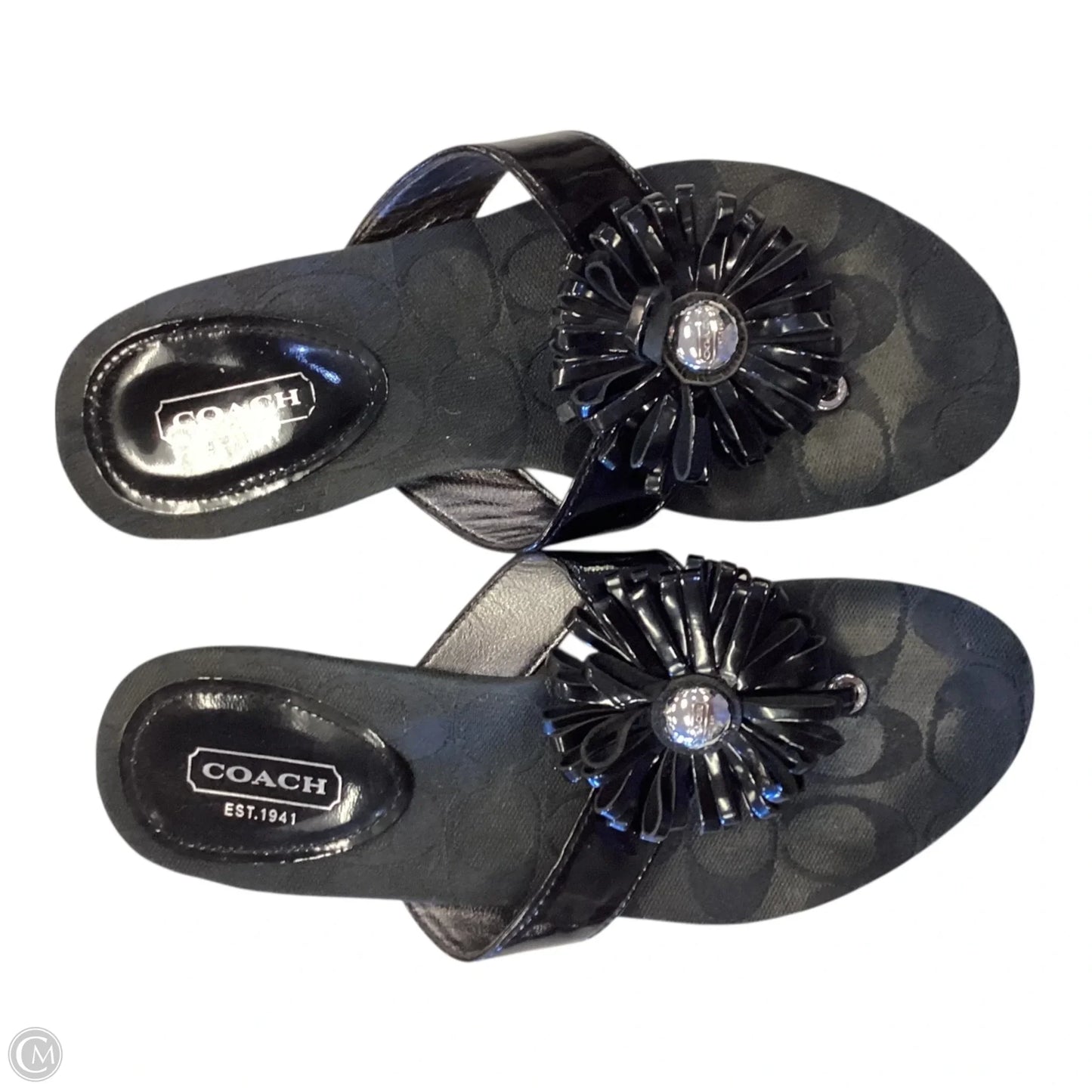 Sandals Designer By Coach In Black, Size: 5