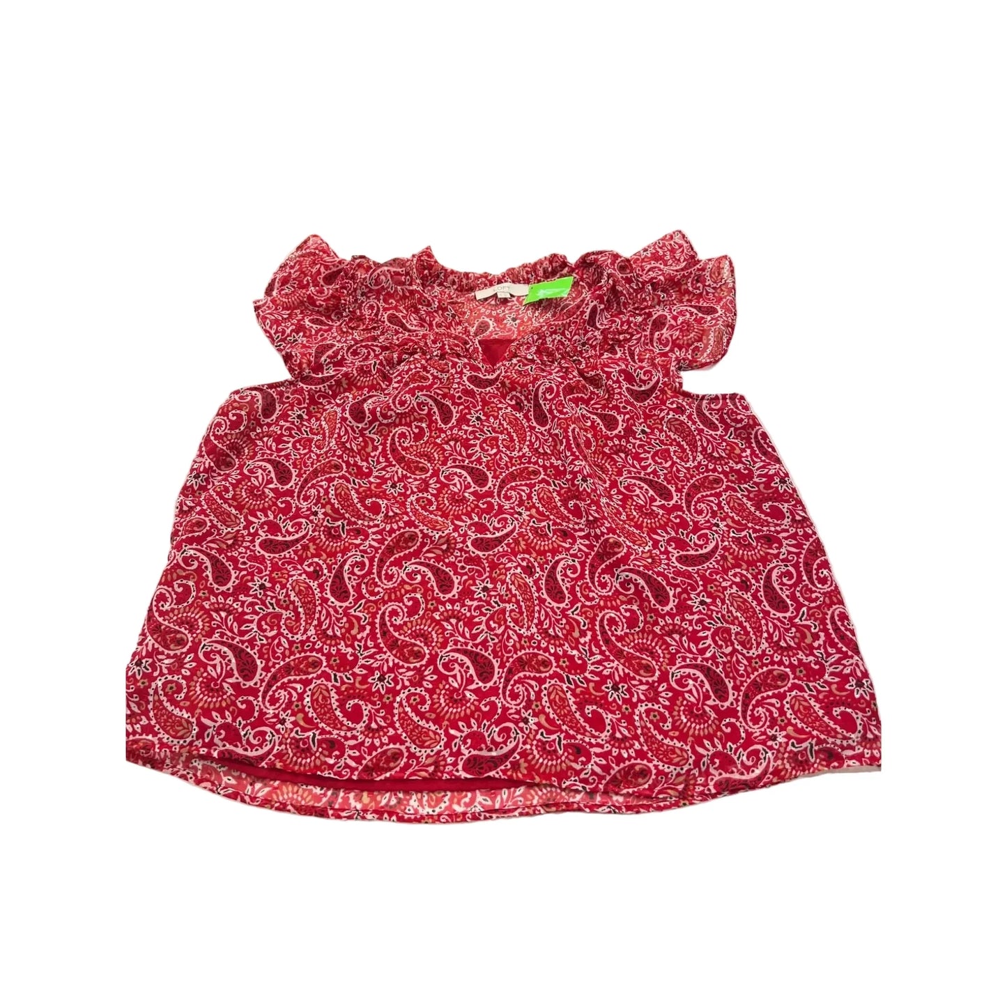Blouse Short Sleeve By Loft In Red, Size: Xl