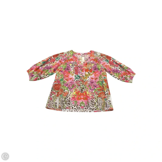 Blouse 3/4 Sleeve By Johnny Was In Multi-colored, Size: S