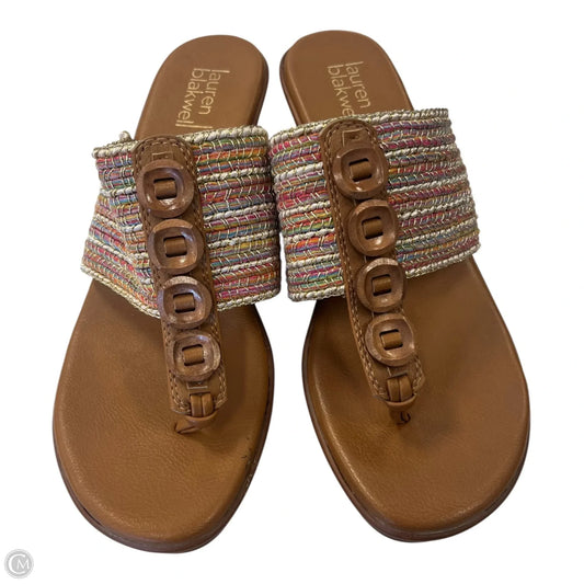 Sandals Heels Wedge By Clothes Mentor In Brown, Size: 7