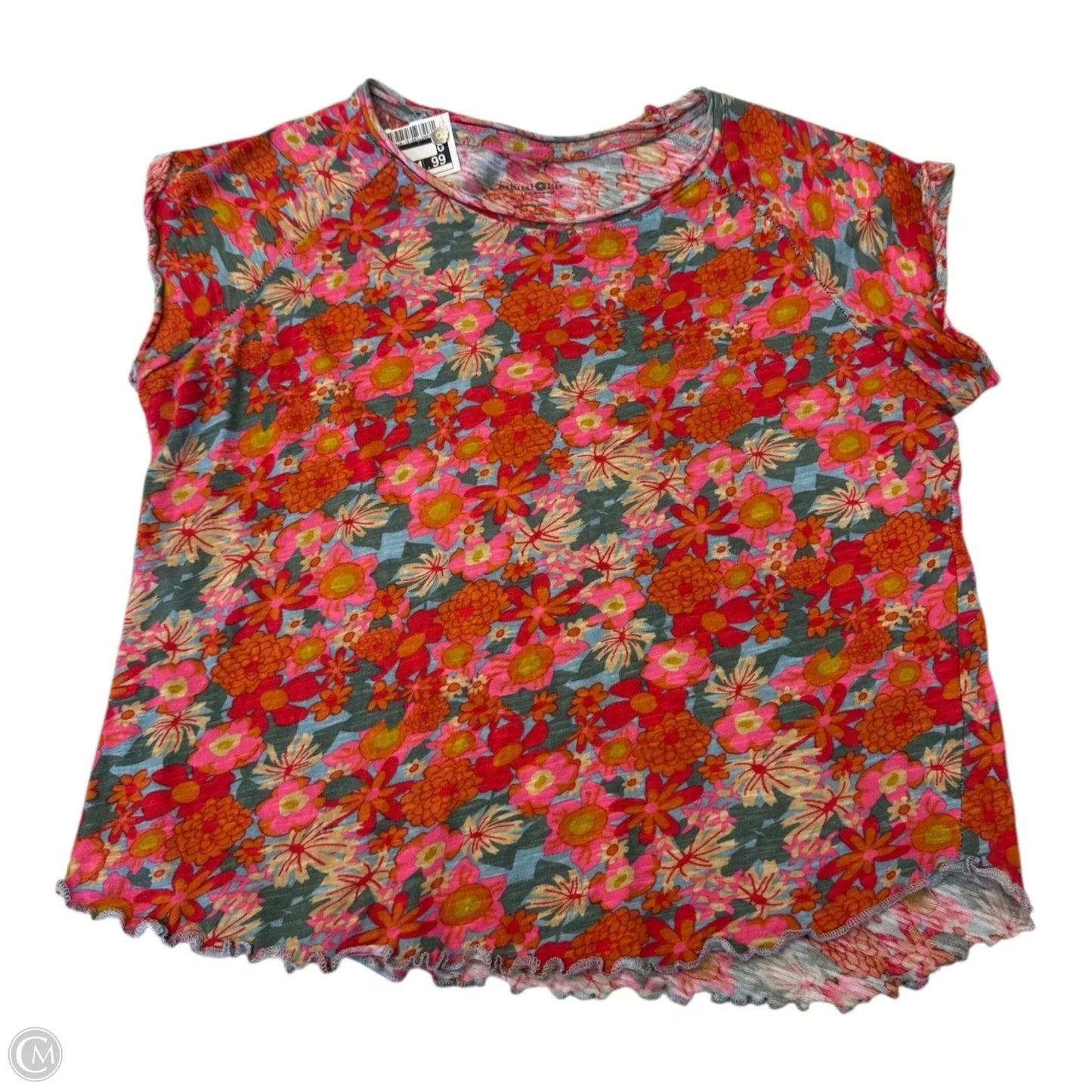 Top Short Sleeve By Natural Life In Floral Print, Size: M