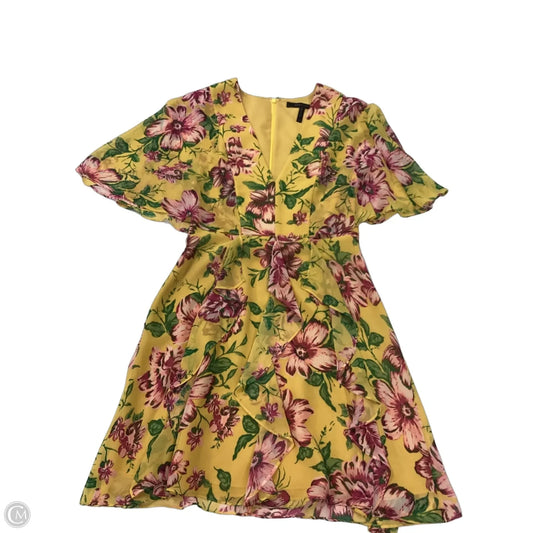 Dress Casual Short By Bcbgmaxazria In Pink & Yellow, Size: S