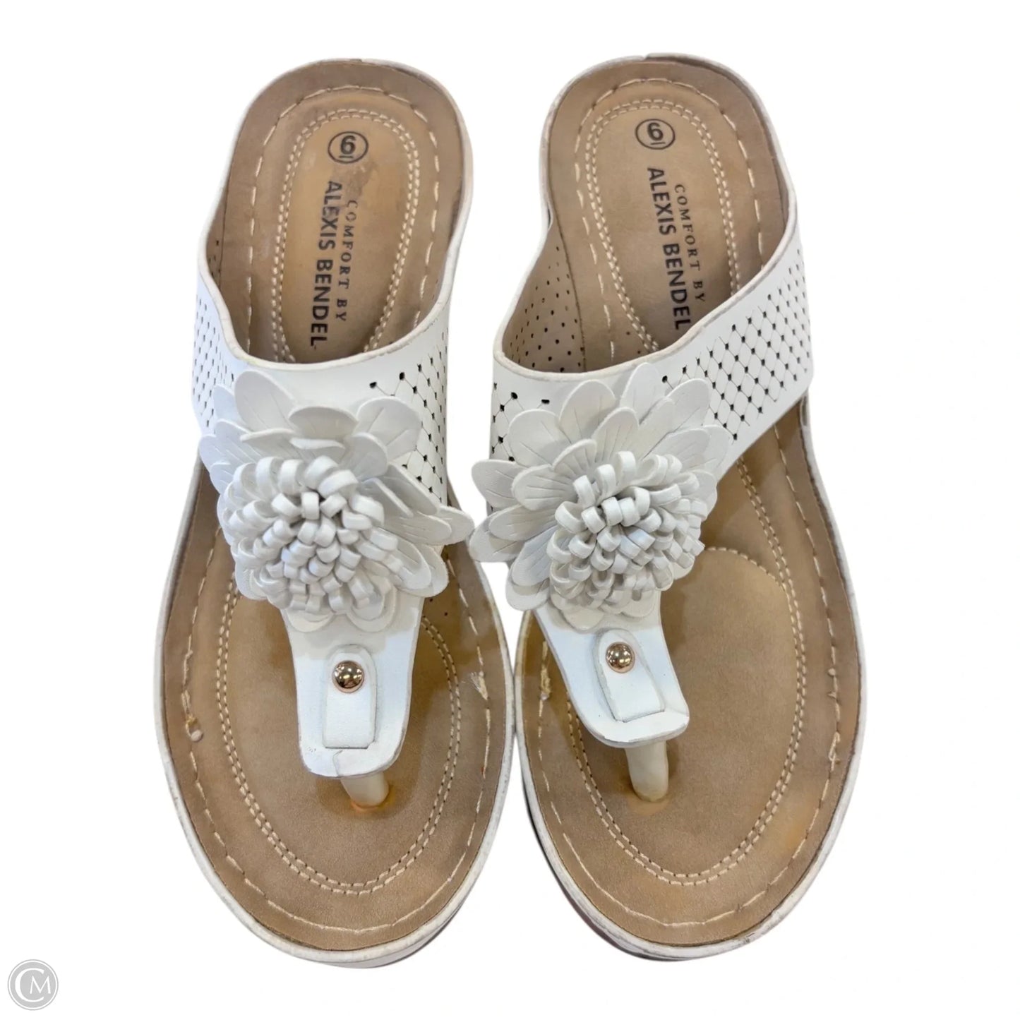 Sandals Heels Wedge By Clothes Mentor In White, Size: 6