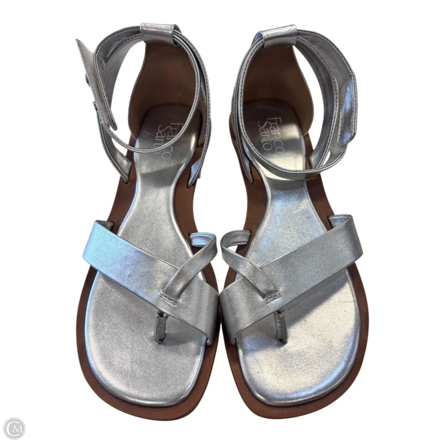 Sandals Flats By Franco Sarto In Silver, Size: 8.5