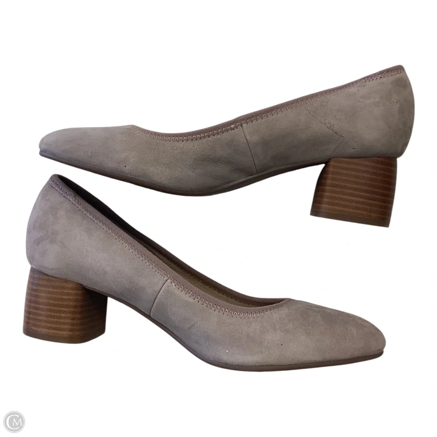 Shoes Heels Block By Earth In Grey, Size: 10