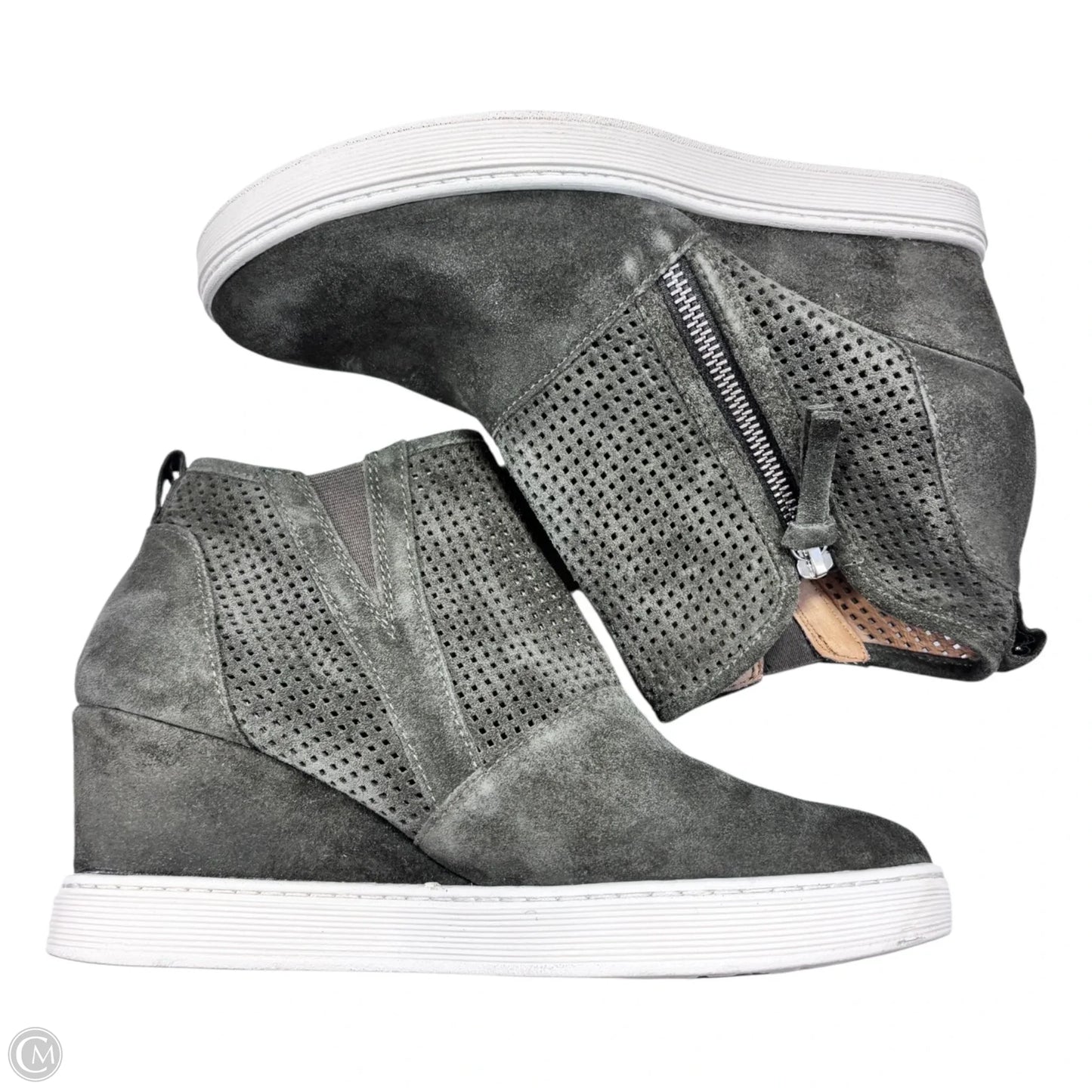 Shoes Heels Wedge By Sofft In Green, Size: 9.5