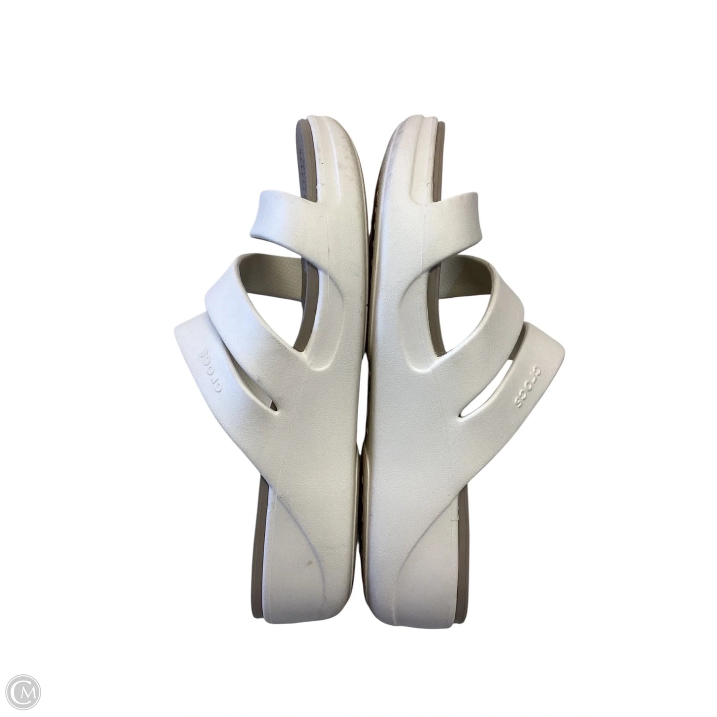 Sandals Heels Platform By Crocs In White, Size: 10