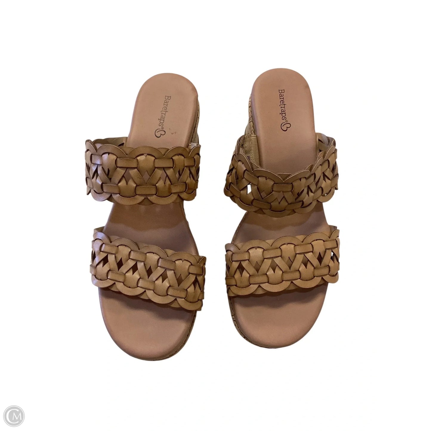 Sandals Heels Wedge By Bare Traps In Tan, Size: 8.5