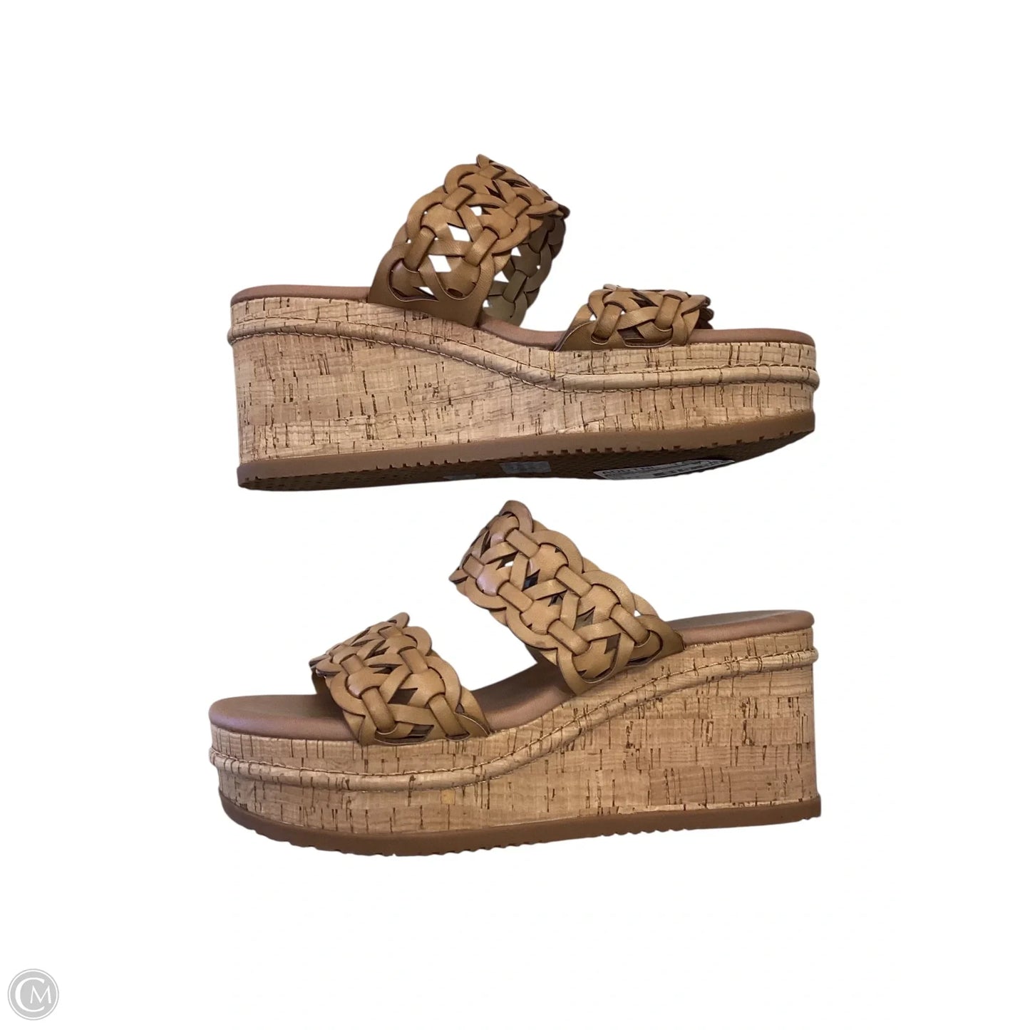 Sandals Heels Wedge By Bare Traps In Tan, Size: 8.5