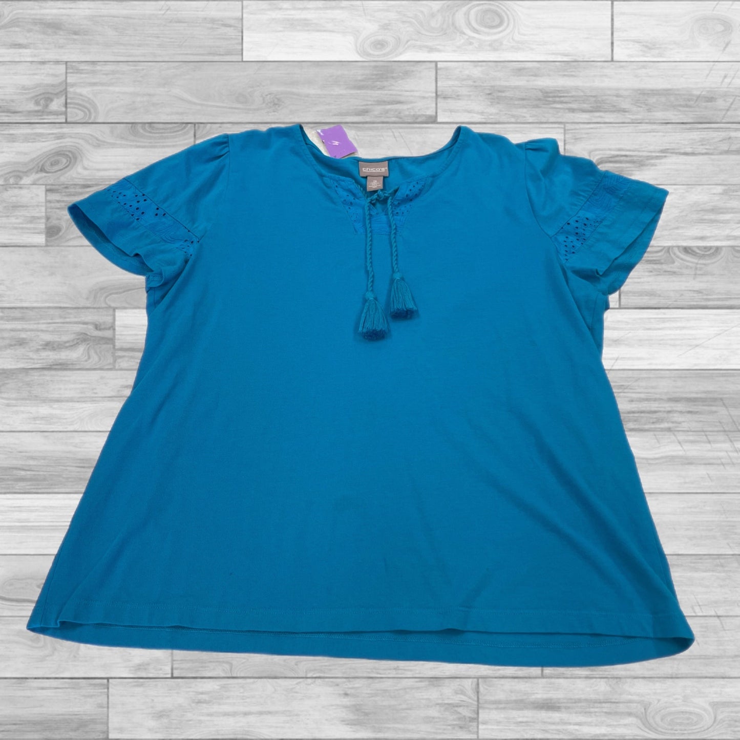 Top Short Sleeve By Chicos In Blue, Size: 2