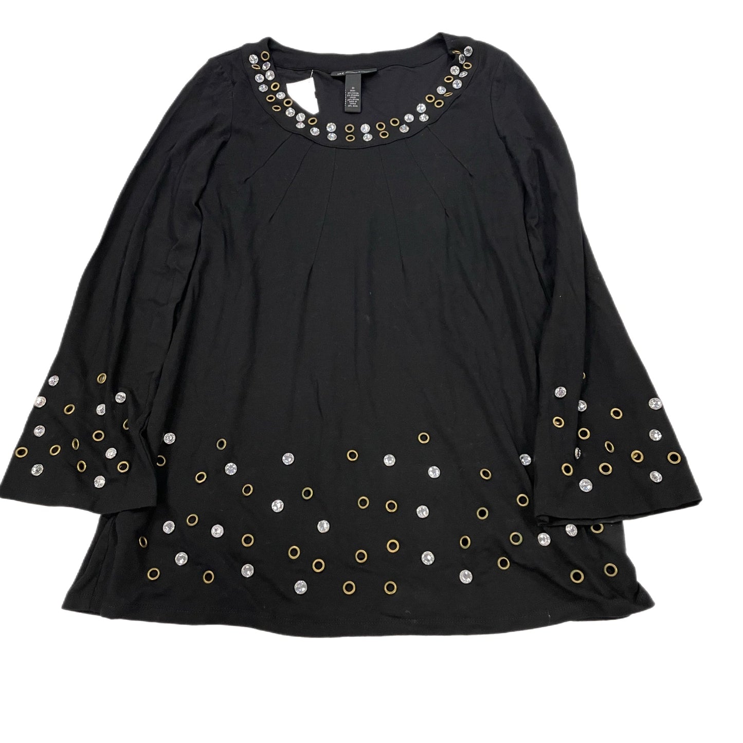 Top Long Sleeve By Inc In Black, Size: M