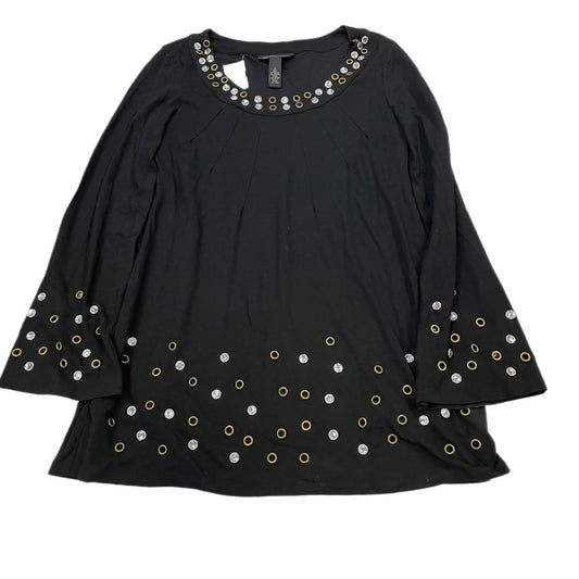 Top Long Sleeve By Inc In Black, Size: M