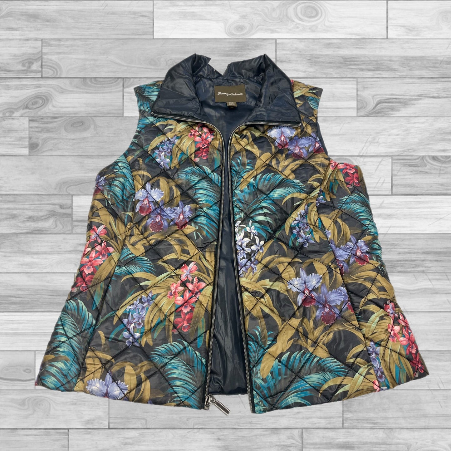 Vest Puffer & Quilted By Tommy Bahama In Floral Print, Size: S