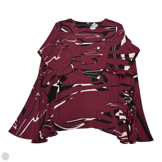 Top 3/4 Sleeve By Alfani In Maroon, Size: 3x