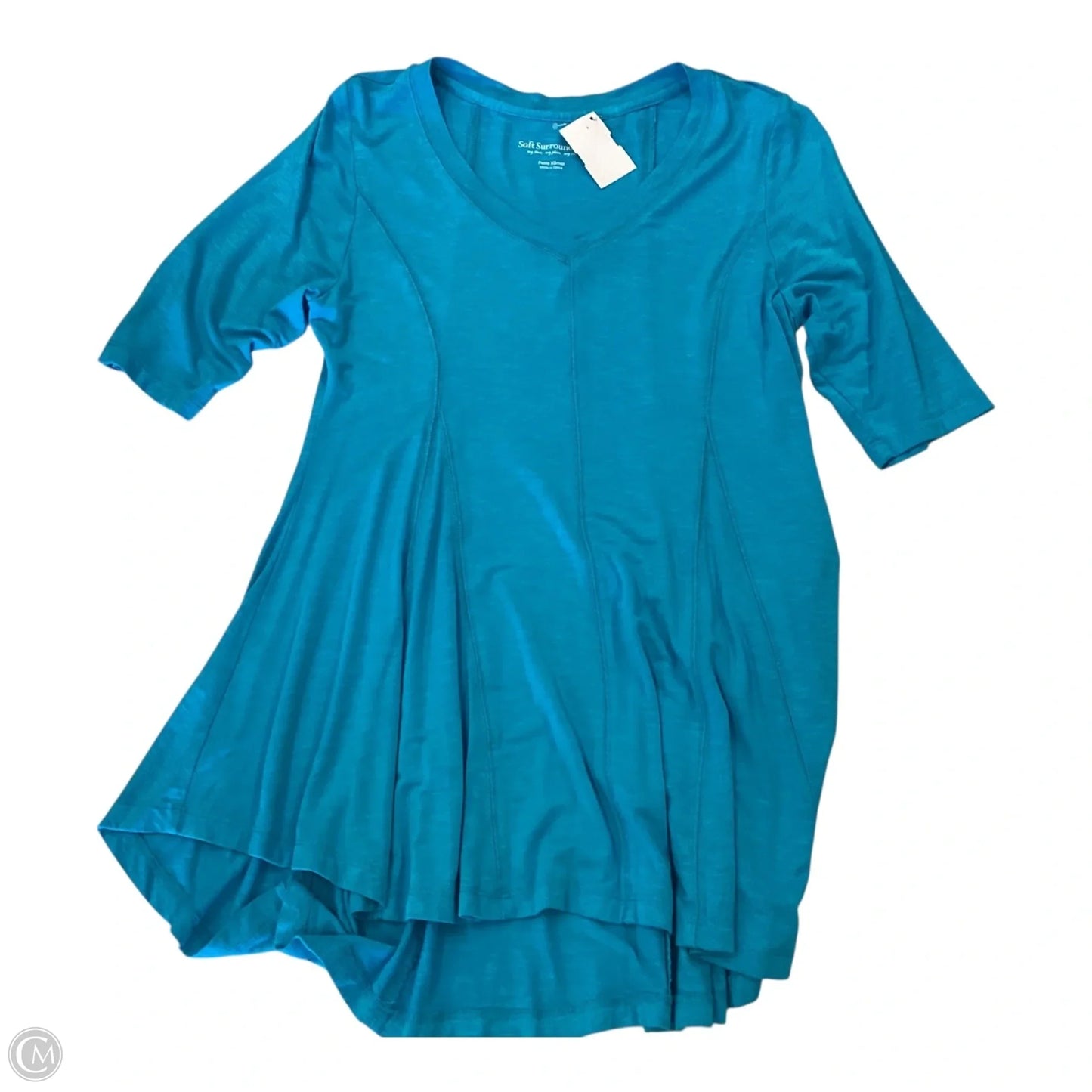 Top Short Sleeve By Soft Surroundings In Aqua, Size: Xs petites