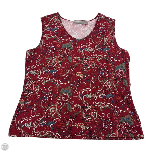 Top Sleeveless By Croft And Barrow In Maroon, Size: M