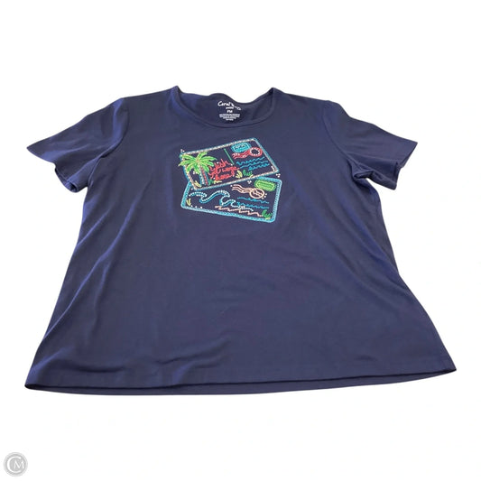 Top Short Sleeve By Coral Bay In Navy, Size: M