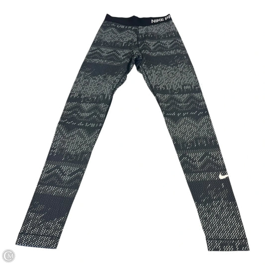 Athletic Leggings By Nike In Black & Grey, Size: Xs