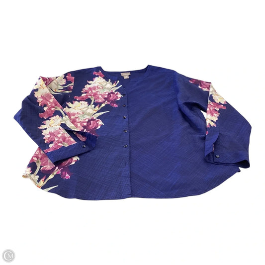 Top Long Sleeve By Chicos In Navy, Size: Xl