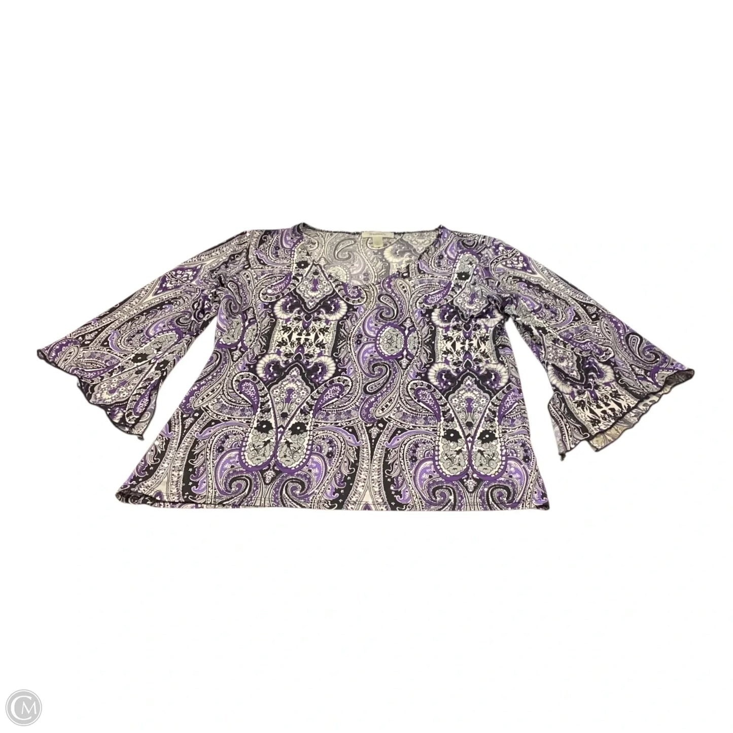 Top Long Sleeve By Dressbarn In Black & Purple, Size: L