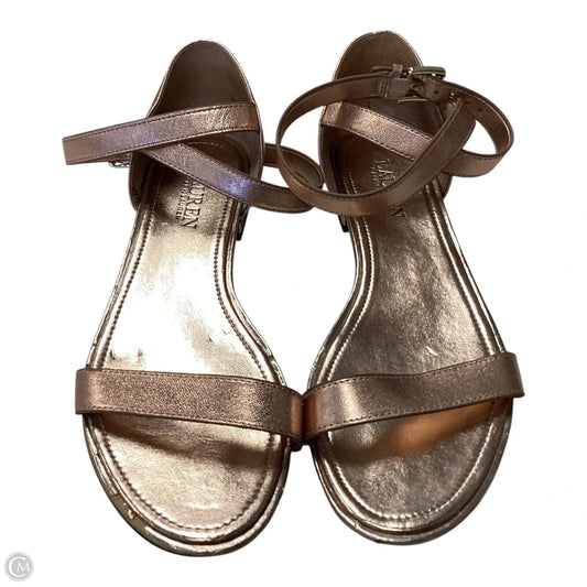 Sandals Flats By Lauren By Ralph Lauren In Rose Gold, Size: 8