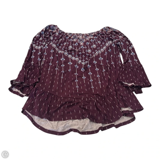 Top 3/4 Sleeve By Style And Company In Maroon, Size: S