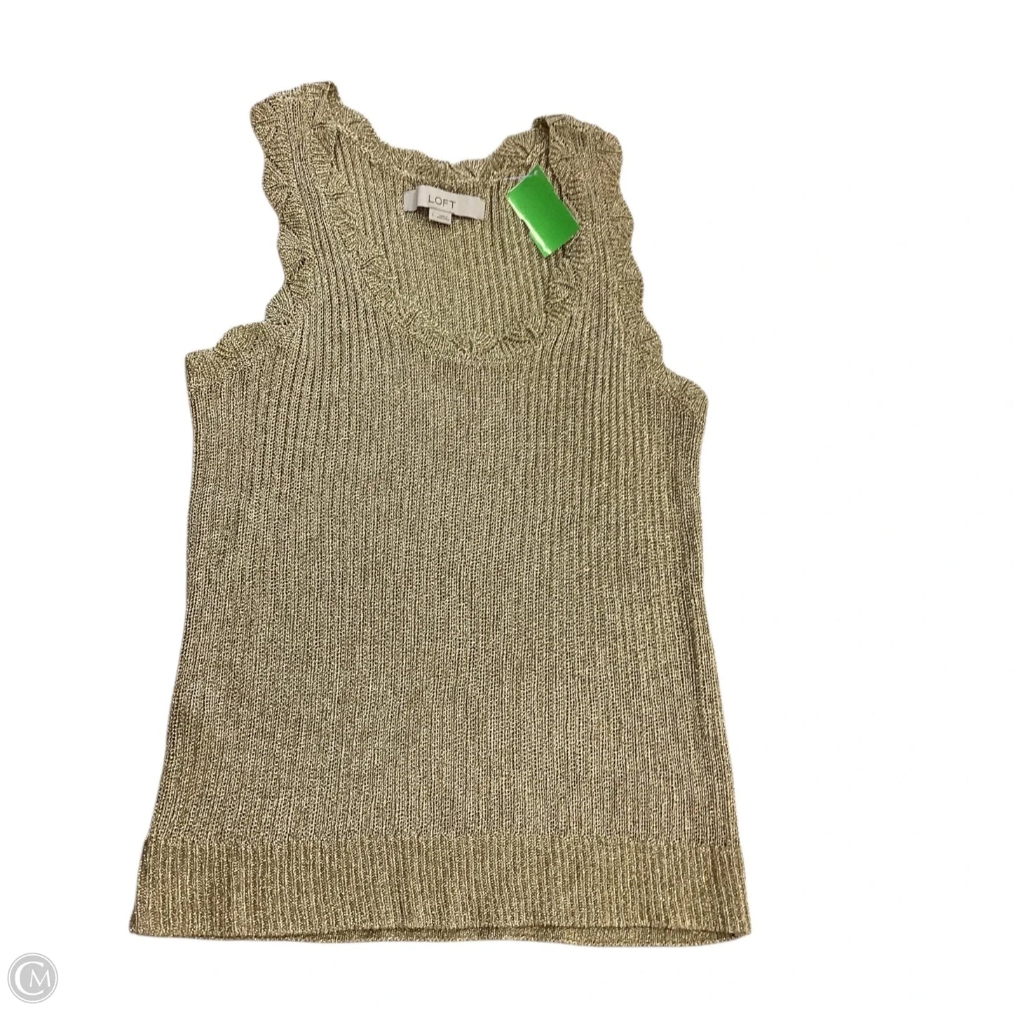 Top Sleeveless By Loft In Gold, Size: L