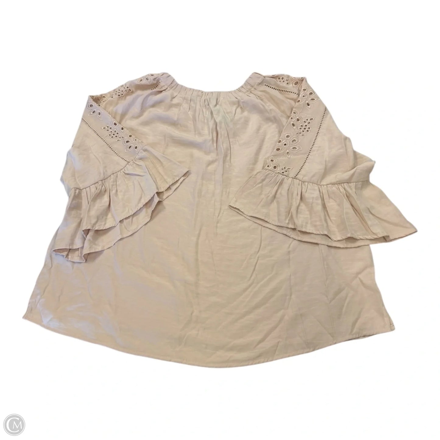 Top 3/4 Sleeve By Democracy In Beige, Size: L