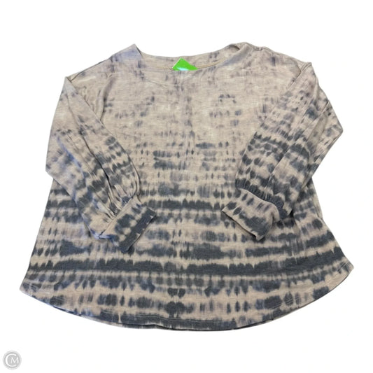 Top Long Sleeve By Democracy In Tie Dye Print, Size: L