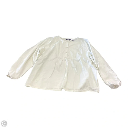 Top Long Sleeve By Lands End In White, Size: L